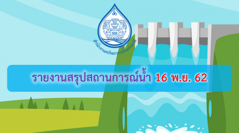 รายงานสรุปสถานการณ์น้ำ 16 พ.ย. 62